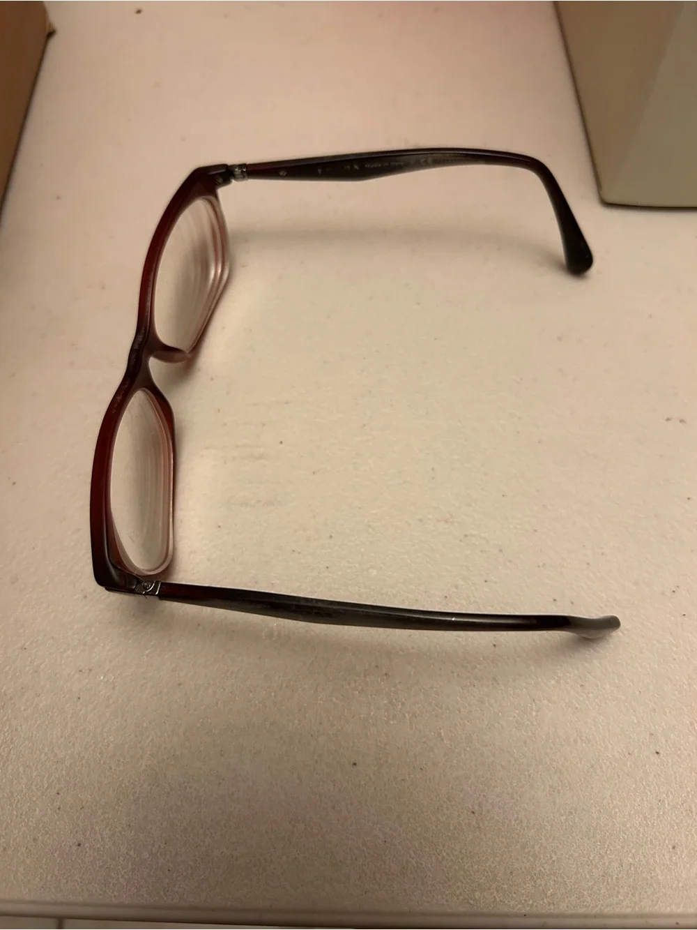 Prada Red Cat-Eye Eyeglasses with Black Case